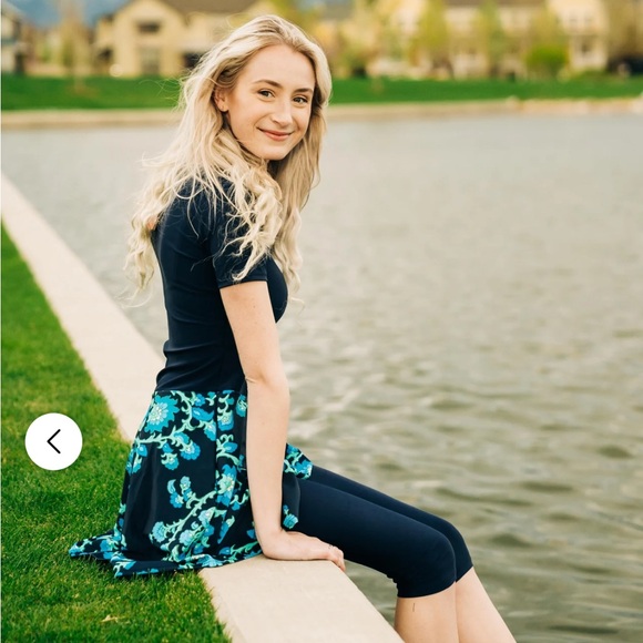 Calypsa Vintage Swim Dress NWT Medium Barbados Blue/Navy - Picture 3 of 5